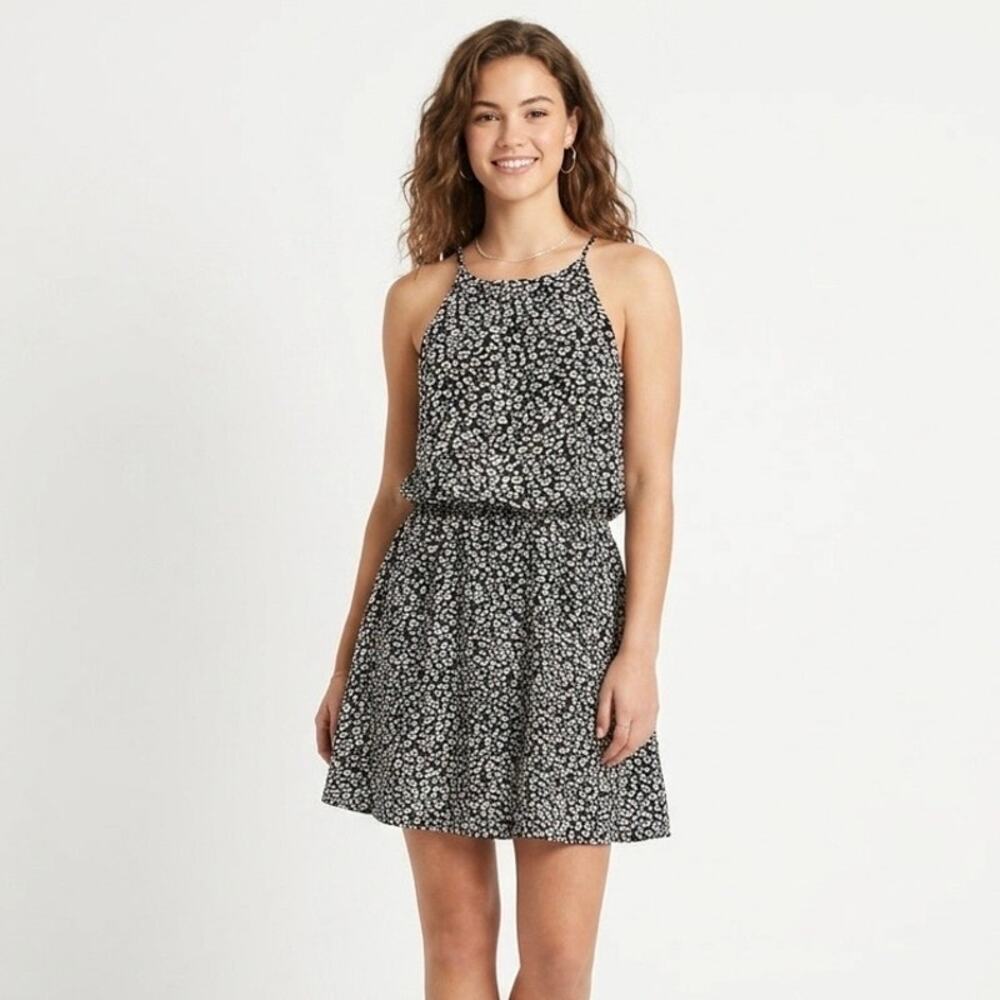 Altar'd State Women's Blouson Mini Dress Size S Black & White Print Sleeveless